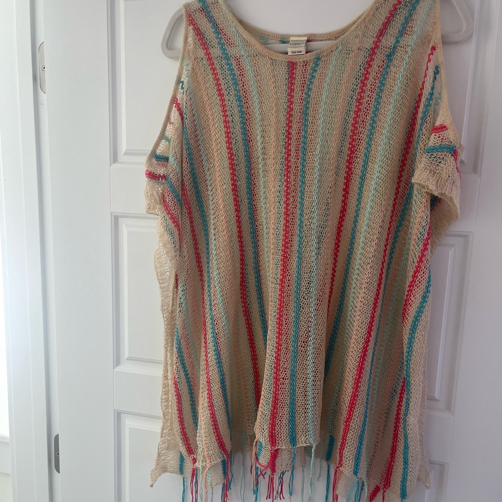 L*Space striped crochet coverup